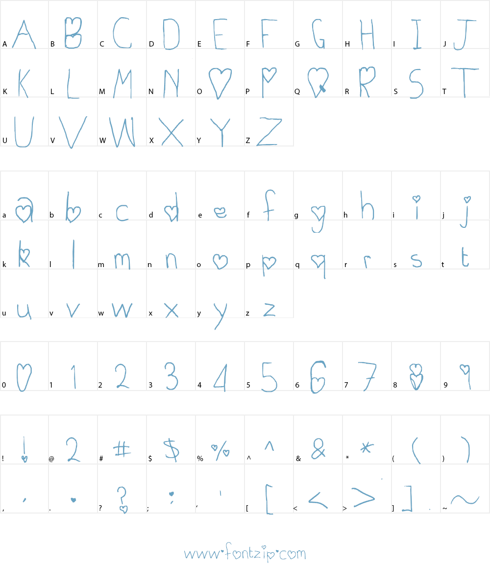 love letters Font Character